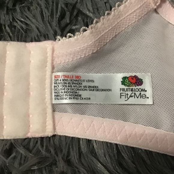 38D Pink Lace Fruit of the Loom Under wire Bra EUC - Picture 4 of 4